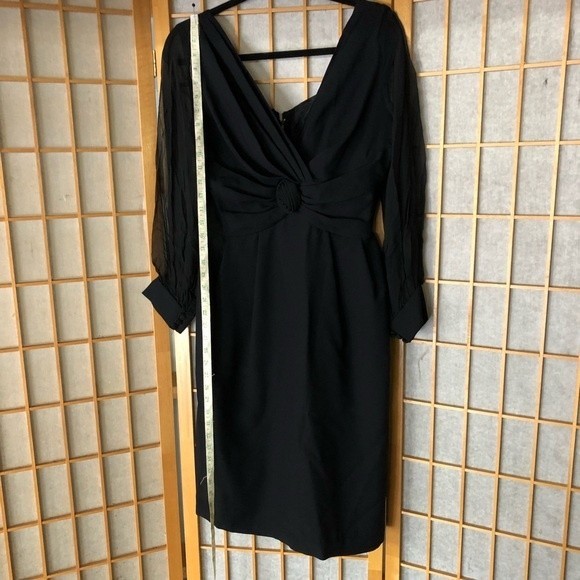 Vintage 1950’s Amazing Black Cocktail Wiggle Dress Pinup - Picture 9 of 14